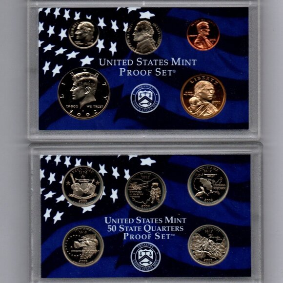 2002-S US Mint Proof Set... 10 Coins... Set Includes Lincoln Penny, Jefferson Ni - Picture 2 of 2
